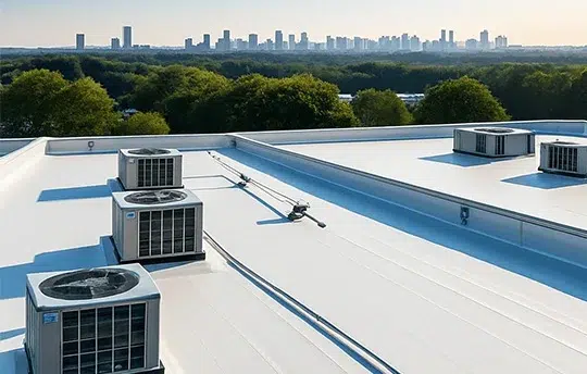 Commercial flat roof installation