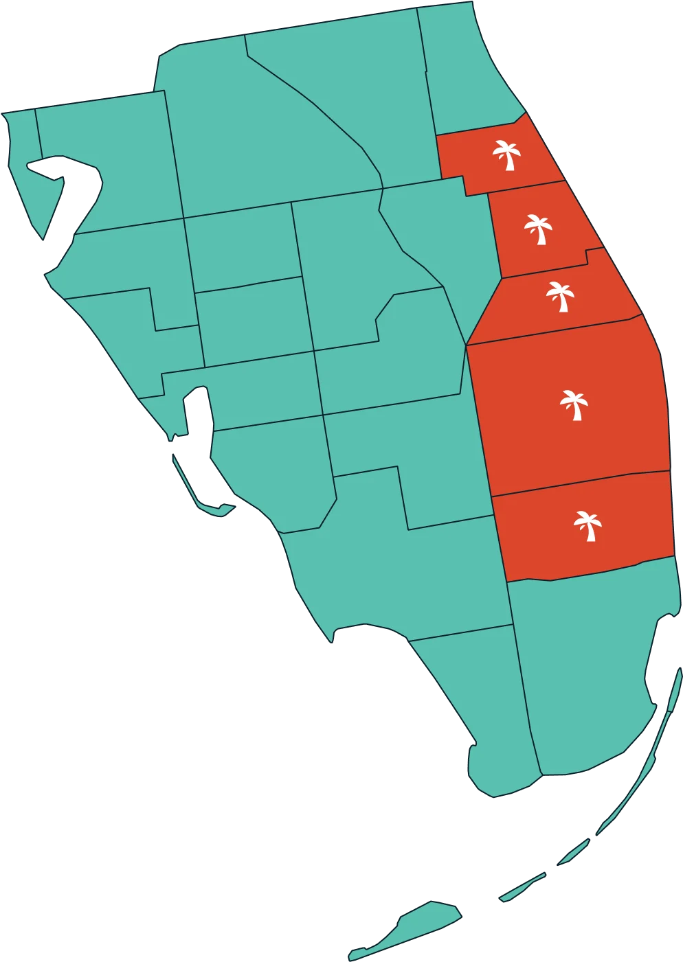 Map of Marzo Roofing service area in Florida